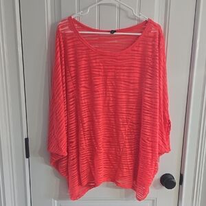 5 For 25 Lane Bryant Women's Coral Striped Top 18/20